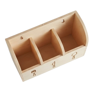 Kitchen Storage Caddy Wholesale Wooden <b>Basket</b> Caddy for Home Storage and Decorative Wooden Brown Caddy - Product Image 5