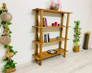 Estantería de Madera de Pino Macizo de Primera Calidad, Estante Abierto de Madera, Mueble de Almacenamiento para Sala de Estar, Librería, Mueble de Exhibición para Oficina en Casa - Product Image 2