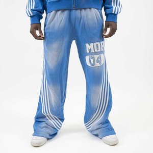 Survêtements oversize pour hommes en coton, hiver, imprimés, broderies effet vieilli, ensembles sweat à capuche et pantalon, effet délavé à l'acide - Product Image 6
