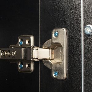 Mobiletto Laterale Nero con Striscia Luminosa in Alluminio Ampio Spazio di Archiviazione Mobili per Soggiorno - Product Image 3