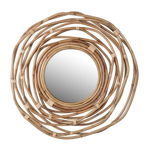Spiral Swirl Design Natural Rattan Hanging <b>Mirror</b> — Handcrafted Botanical Wall Art & Nursery <b>Accent</b> for <b>mirror</b> rattan kids - Product Image 2