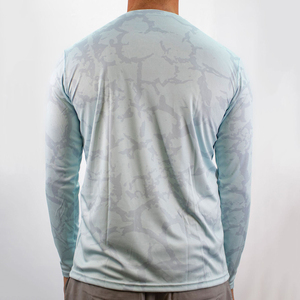 เสื้อเชิ้ตตกปลาแขนยาวลายพรางสำหรับผู้ชาย พิมพ์ลายแบบซับลิเมชั่น แห้งเร็ว ทรงเข้ารูป คอกลม เสื้อลำลอง - Product Image 2