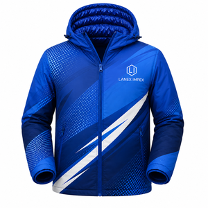 Custom Men's Hooded Winter Puffer <b>Jacket</b> Sublimation Print <b>Waterproof</b> Windproof Warm Outdoor Sports <b>Jacket</b> Full Zip Coat OEM ODM - Product Image 2