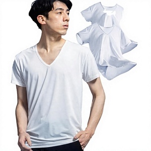 Men's <b>White</b> <b>V</b>-<b>Neck</b> Short Sleeve Cotton <b>T</b>-<b>Shirt</b> Regular Fit Casual Jersey Breathable Solid Color - Product Image 1