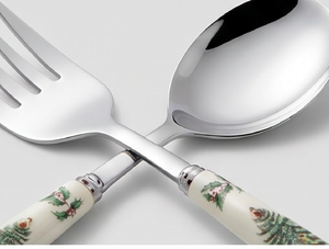 Juego de utensilios de acero inoxidable con diseño de árbol de Navidad tradicional, cuchara, cuchara ranurada, tenedor, apto para lavavajillas, para uso doméstico - Product Image 5