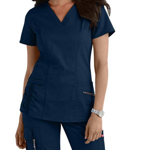 Wholesale Custom Made OEM Women's Medical <b>Scrub</b> <b>Tops</b> Breathable Lightweight Soft Seamless Fusing Customized Design <b>Scrub</b> <b>Tops</b> - Product Image 3
