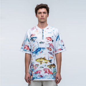 High Quality Fishing Wear Jersey Men 100% Polyester Sublimation Fishing Jersey Tops Short Sleeve Sublimation Jerseys Tops - Product Image 1