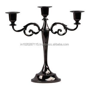 Candélabre en métal minimaliste moderne pour centre de table de salle à manger avec bougeoir élégant design contemporain - Product Image 4