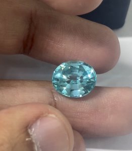 Pierre précieuse bleue Paraiba cultivée en laboratoire, taille ovale, pour la fabrication de bijoux, bagues, colliers, 9 carats, 10x12mm - Product Image 2