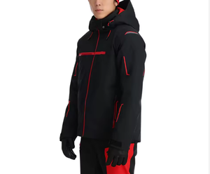 Veste de ski et de snowboard pour homme, taille plus, Mon/tec, noire, imperméable, 100% polyester, hiver, avec capuche, isolée - Product Image 6