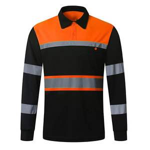<b>Working</b> Wear Safety Security Long Sleeve Polo Shirts Outdoor Reflective Roadway Safety Construction Polo Shirt For Worker - Product Image 3