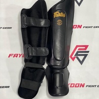 Protège-tibias de boxe et de kickboxing en cuir de vachette véritable Fairtex, nouveau design, avec logo personnalisé, vente en gros, pour entraînement Muay Thai