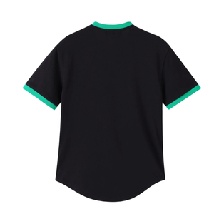 เสื้อเชิ้ตเฮนลีย์พรีเมียม AKA สีดำเขียว แขนสั้นสำหรับผู้หญิง ติดกระดุมด้านหน้า สไตล์กรีก ลำลอง - Product Image 2