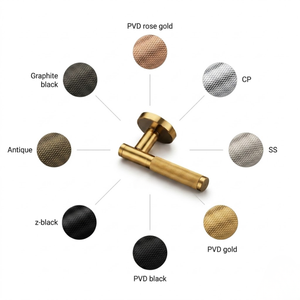 Modern Brass Lever Door <b>Handle</b> Set Knurled Grip Design Interior Door Hardware Matte Black Gold Bronze Finish Premium <b>Handles</b> - Product Image 5