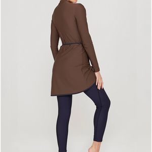 Traje de Baño Musulmán Moderno para Mujer, Secado Rápido, Transpirable, Ecológico, Antibacterial, Hijab, Manga Larga, Cierre Frontal con Cremallera - Product Image 2
