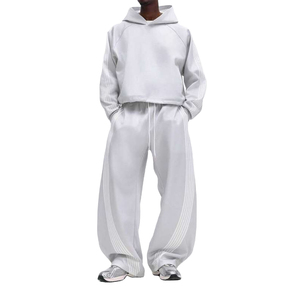 Custom <b>French</b> Terry Men's Baggy <b>Vintage</b> Tracksuit Sun Fade Acid Wash Hoodie and Stacked Sweatpants Set Tracksuit Men's Sweatsuit - Product Image 1