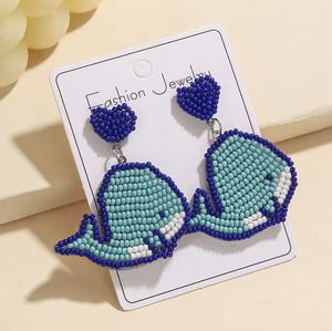 Nouveautés : Boucles d'oreilles clous classiques unisexe, faites main, en perles de rocaille, motif chapeau, couleur palmier, rose, pour enseignant, mariage - Product Image 5