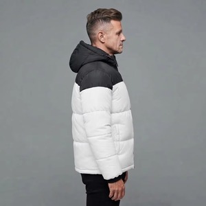 Hot Sale Custom Hooded Waterproof Breathable Puffer Jacket Men's Front Printed Winter Wear Padded Coat With <b>Detachable</b> Hood - Product Image 2