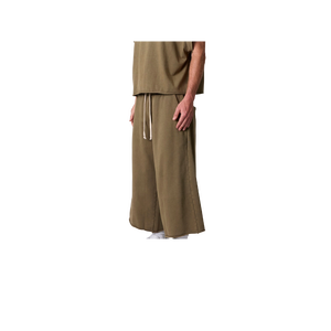 Pantalon en denim vert olive pour homme, coupe droite, taille basse, style décontracté avec poches, ODM - Product Image 4