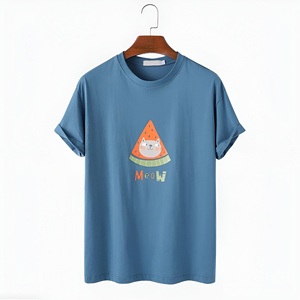 เสื้อยืดผู้ชายไมโครไฟเบอร์ 100% ผ้าฝ้าย ขายส่ง รับทำโลโก้ OEM คอกลม ทรงหลวมพิมพ์ลาย - Product Image 1