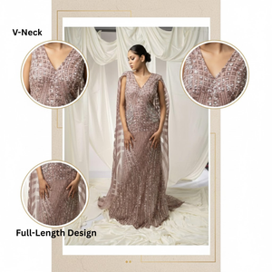 Vestido de noche de sirena con cuentas de cristal de alta gama para mujer |   Elegante Vestido Largo de Lujo para Bodas, Bailes de Graduación, Galas y Eventos - Product Image 4
