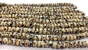 Perles facettées rondes en jaspe dalmatien naturel 8 mm vendues par brin de 8 pouces de long - Product Image 6