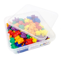 96 Piezas de Ositos de Plástico de 4g/8g/12g con Caja de Almacenamiento, Juguetes Matemáticos PLOMA para Niños Pequeños, para Aprender a Manipular y Crear Patrones