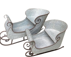 Décorations de Noël vintage en métal en forme de traîneau, ornement extérieur durable - Product Image 2