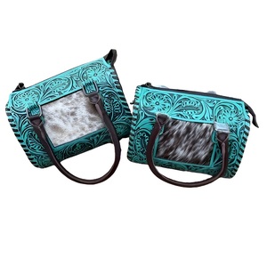 กระเป๋าหนังแท้ลายสัตว์สุดหรู งานแฮนด์เมด ตกแต่งด้วยเทอร์ควอยซ์ พร้อมซิปวินเทจ สไตล์ตะวันตก - Product Image 1