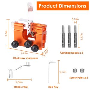 Kit d'affûtage universel pour tronçonneuse, manivelle et électrique, Lumberjack Garde, avec gabarit d'affûtage de chaîne, affûteurs électriques - Product Image 6
