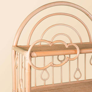 Wholesale Eco Friendly Rattan <b>Shelving</b> Bohemian Style <b>Storage</b> Rack Cute Rainbow Shape Kids Bedroom Organizer Display Stand <b>Unit</b> - Product Image 3