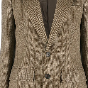 European American Women Blazer <b>Herringbone</b> Twill Elegant Office Daily Outerwear Custom OEM ODM Wholesale Fashion Blazer <b>Jacket</b> - Product Image 5