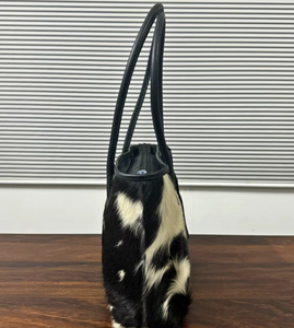 Bolso Tote de Cuero Vacuno con Pelo, Estilo Vintage, Gran Capacidad, Portátil, de Cuero Genuino - Product Image 2