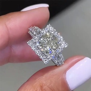 Elegant Design 2.5 Carat Moissanite <b>Cushion</b> Cut Diamond Gold Plated Engagement <b>Wedding</b> <b>Ring</b> 925 Sterling Silver Everyday Wear - Product Image 3
