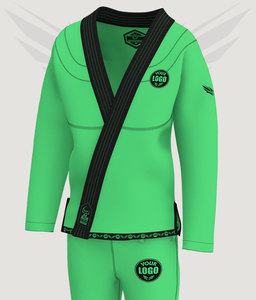 Kimono de Jiu Jitsu Brasileño Verde Premium con Logotipo Personalizado, Uniforme Ligero de BJJ de 450 g/m², Tejido Perlado, Traje de Competición de Artes Marciales - Product Image 1