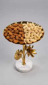 AR-RAZZAQ EXCLUSIVE GIFTING Présentoir à gâteaux en métal doré, support à fleurs, plateau de présentation, base en marbre, pour table, desserts et décorations de fête, fait main - Product Image 4