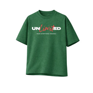 T-shirt Homme Haut de Gamme en Coton Lourd 100% Vert Uni, Coupe Oversize Épaules Tombantes, Manches Courtes, Style Streetwear Anti-Plis - Product Image 1