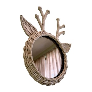 Espejo Colgante de Mimbre con Diseño de Ciervo, Muebles Infantiles para Cuarto de Bebé, Decoración Animal Tejida a Mano, Precio de Fábrica, Alta Calidad, Venta al Por Mayor - Product Image 2