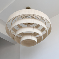Luminaire principal de salon style Wabi-sabi, suspension vintage en corde de coton tressée pour salle à manger, lustre domestique au-dessus de la table à manger