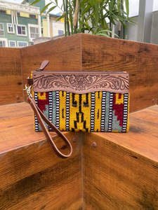 Nuevo bolso de mano de cuero con herramientas azteca occidental con estilo, monederos de herramientas marrones Vintage, bolso de mano de cuero acolchado azteca único - Product Image 3