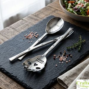 Juego de 2 Servidores de Ensalada con Acabado Pulido Brillante para Hogar, Hotel, Bar y Restaurante - Product Image 1