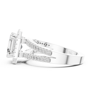 Bague de mariage pour femme en or blanc 14 carats avec diamant de laboratoire taille Asscher classique de haute qualité, certifié GRA, prix raisonnable - Product Image 2