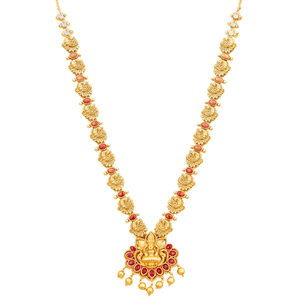 Ensemble de collier de temple exquis en pierre de Pota perlée - 10575504PK - Product Image 2