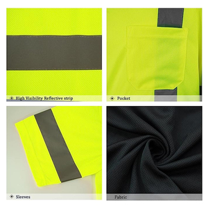 เสื้อยืดเพื่อความปลอดภัยแบบสั่งทำและขายส่งที่เป็นมิตรกับสิ่งแวดล้อม ผลิตจากโพลีเอสเตอร์ 100% พร้อมอุปกรณ์และชุดป้องกันเพื่อความปลอดภัย - Product Image 4