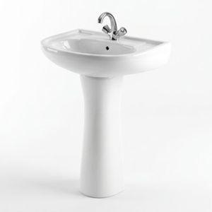 Lavabo Moderno Ovalado Roma con Pedestal para Baño y Uso Hospitalario - Product Image 2