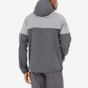 Chaqueta con Capucha para Hombre, Color Naranja y Gris, Bloques de Color, Manga Larga, Impermeable, Deportiva, Cortavientos, Ropa de Invierno, Material de Poliéster - Product Image 6