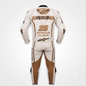 Traje de Carreras Dani Pedrosa MotoCP, Traje de Cuero Completo Premium de Una Pieza para Pista con Rodilleras y Protecciones, Nivel 2 CE - Product Image 2