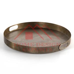 Decoraciones interiores Diseño cian abstracto Bandeja de tocador Hotel y restaurante Metal plateado Servicio abstracto decorativo - Product Image 2