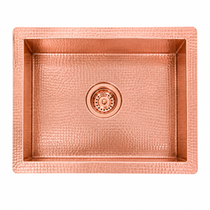 Handcrafted Hammered Copper <b>Kitchen</b> Sink Single Bowl Farmhouse <b>Apron</b> Front with Drain Flange Undermount OEM Wholesale - Product Image 1