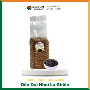 Perles de tapioca séchées de qualité supérieure, sucre brun, 9,5 mm, sac de 1 kg, ingrédients pour bubble tea Krub.O, durée de conservation de 8 mois - Product Image 6